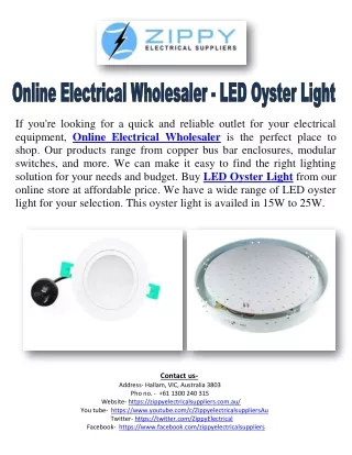 Online Electrical Wholesaler - LED Oyster Light