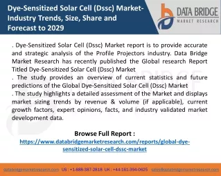 Dye-Sensitized Solar Cell (Dssc) Market