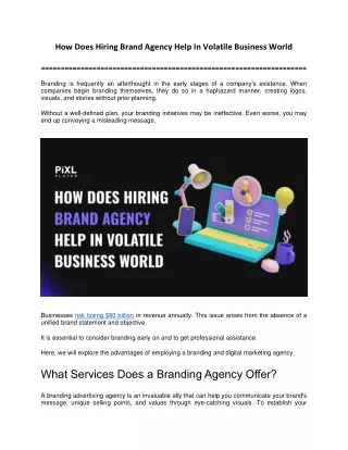 How Does Hiring Brand Agency Help In Volatile Business World
