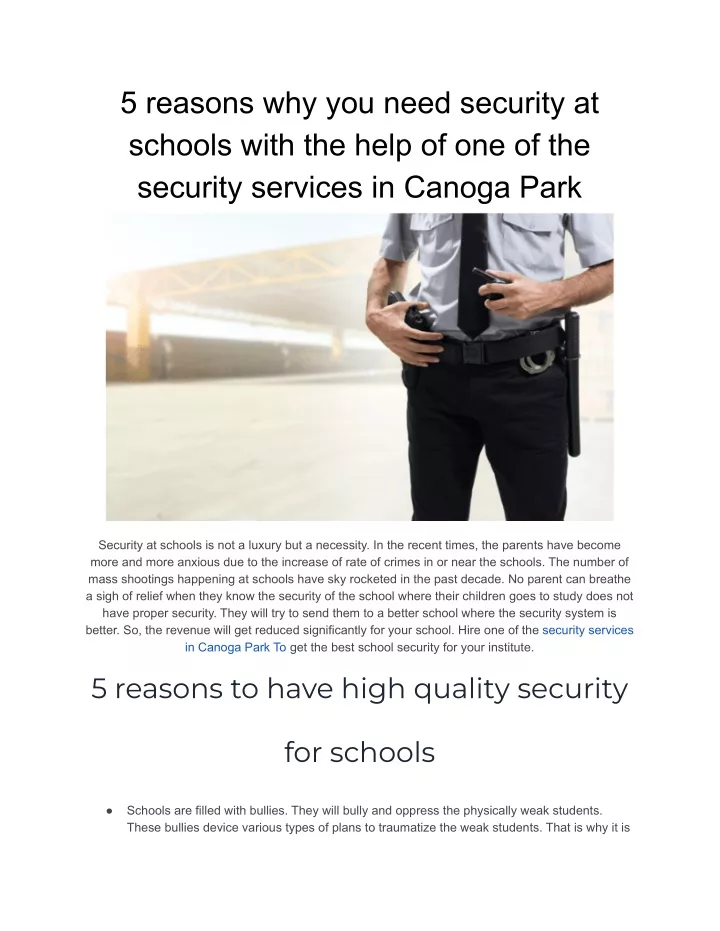 5 reasons why you need security at schools with