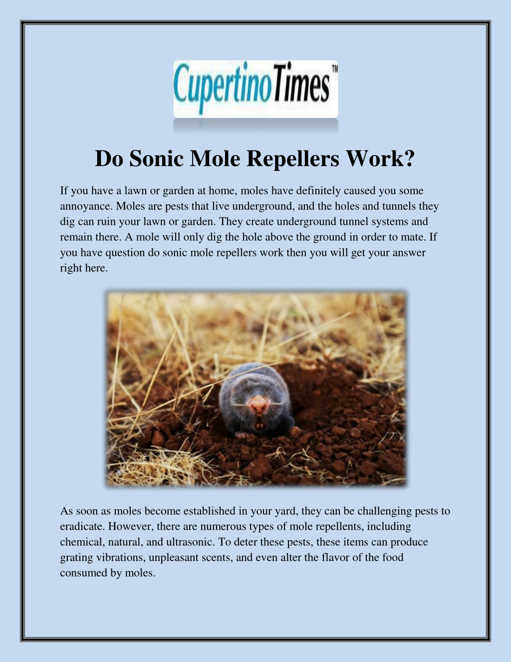 PPT - Do Sonic Mole Repellers Work PowerPoint Presentation, free ...