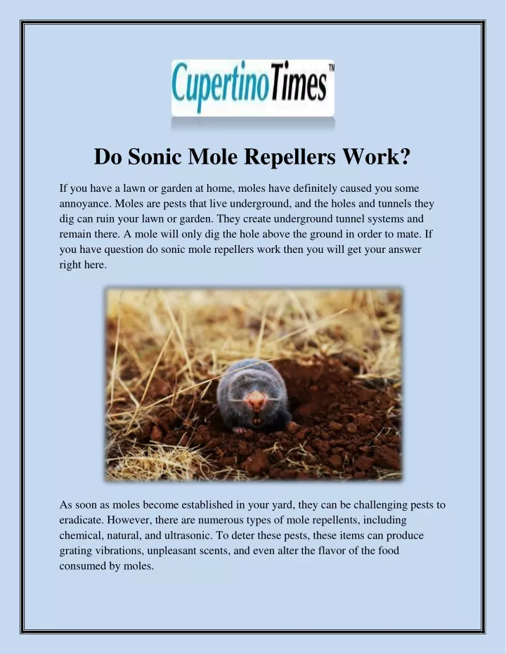 do sonic mole repellers work