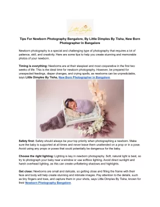 Tips For Newborn Photography Bangalore, By Little Dimples By Tisha, New Born Photographer In Bangalore