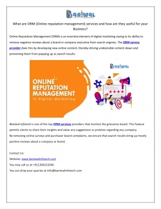 what are orm online reputation management