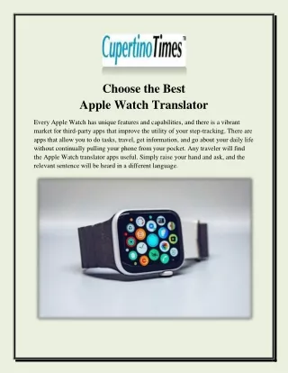 Choose the Best Apple Watch Translator