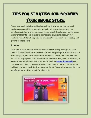 Tips for starting and growing your smoke store