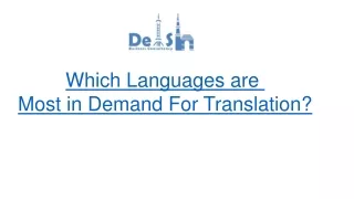 Which Languages are Most in Demand For Translation