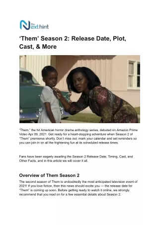 ‘Them’ Season 2: Release Date, Plot, Cast, & More