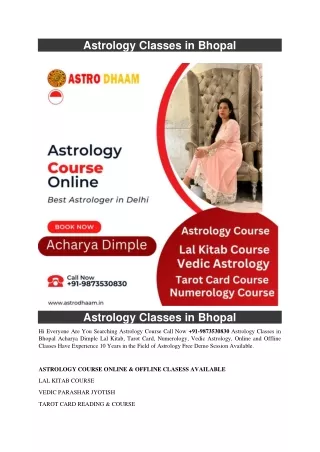 astrology classes in bhopal