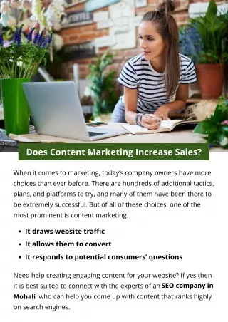 does content marketing increase sales