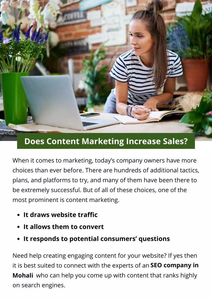 does content marketing increase sales