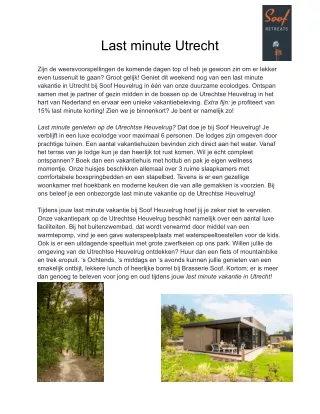 last minute utrecht