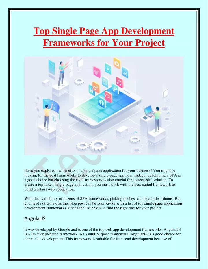 top single page app development frameworks