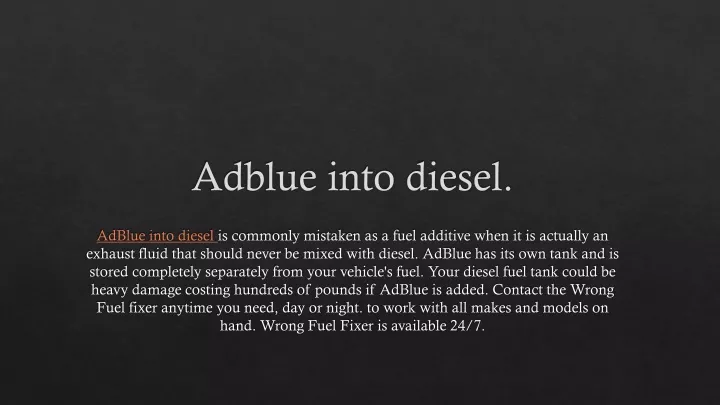adblue into diesel