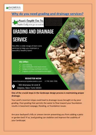 Why do you need grading and drainage services