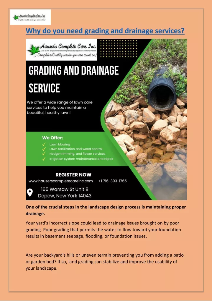 why do you need grading and drainage services