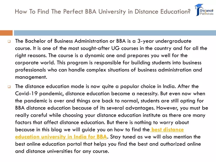 how to find the perfect bba university