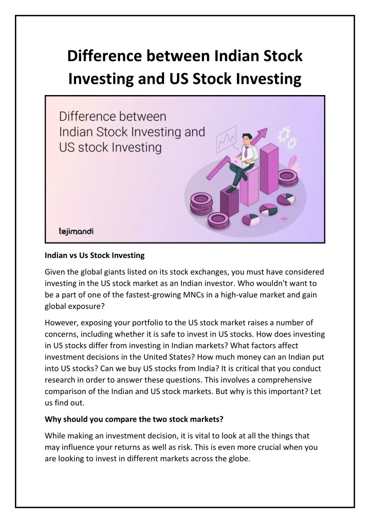 difference between indian stock investing