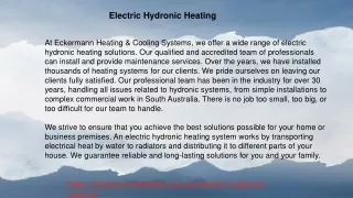 Electric Hydronic Heating