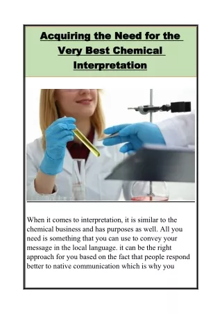 Most Professional Chemical Interpretation Services