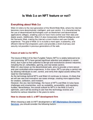Web 3.o  with NFT