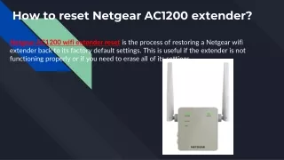 how to reset netgear ac1200 extender