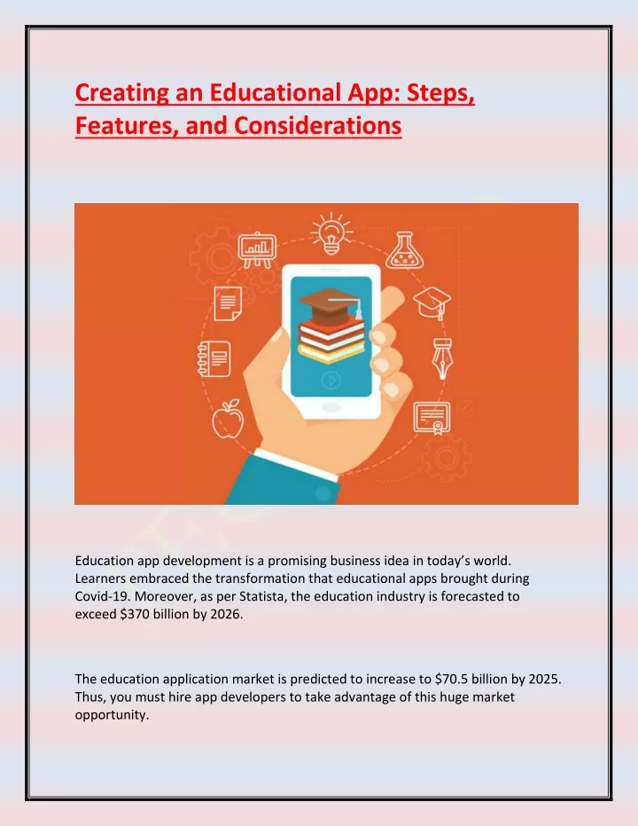 creating an educational app steps features
