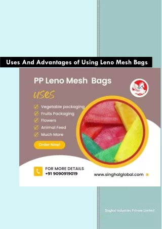 uses and advantages of using leno mesh bags