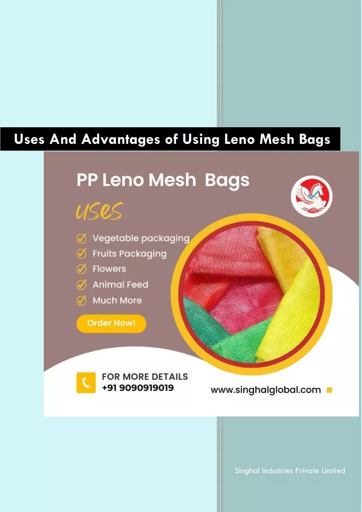uses and advantages of using leno mesh bags