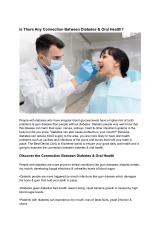 is there any connection between diabetes oral