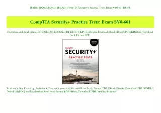 [FREE] [DOWNLOAD] [READ] CompTIA Security  Practice Tests Exam SY0-601 EBook