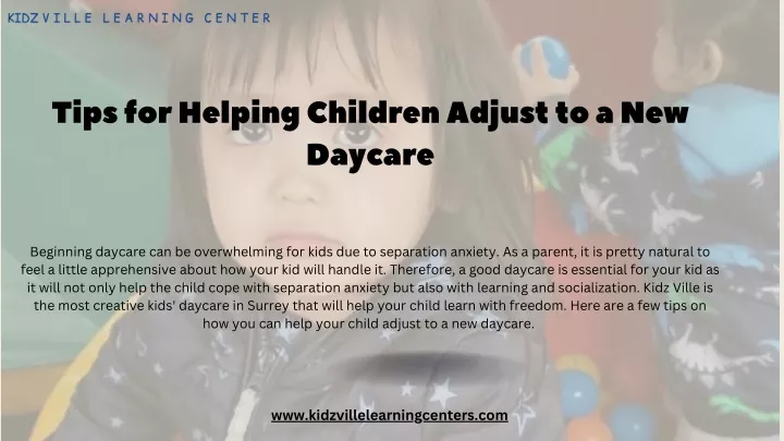 tips for helping children adjust to a new daycare