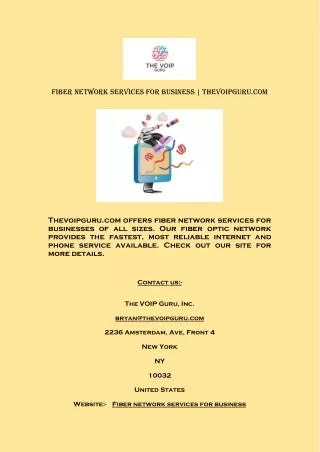 fiber network services for business thevoipguru