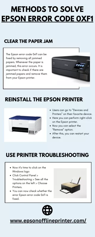 Methods To Solve Epson Error code 0xf1