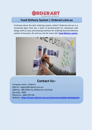 food delivery system orderart com au