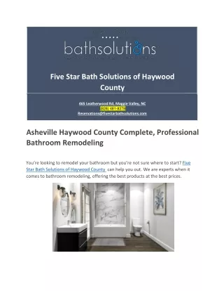Five Star Bath Solutions of Haywood County