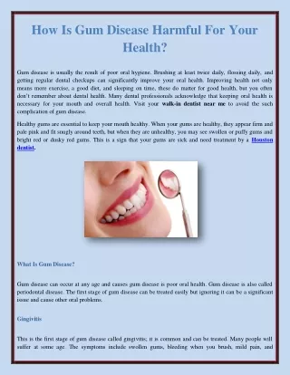 how is gum disease harmful for your health