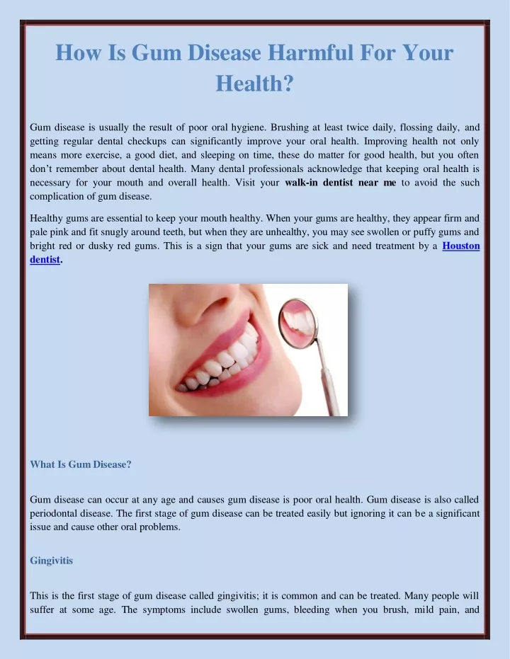 how is gum disease harmful for your health