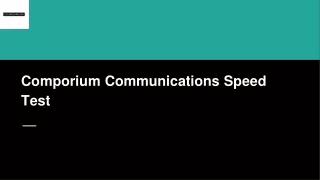 Comporium Communications Speed Test
