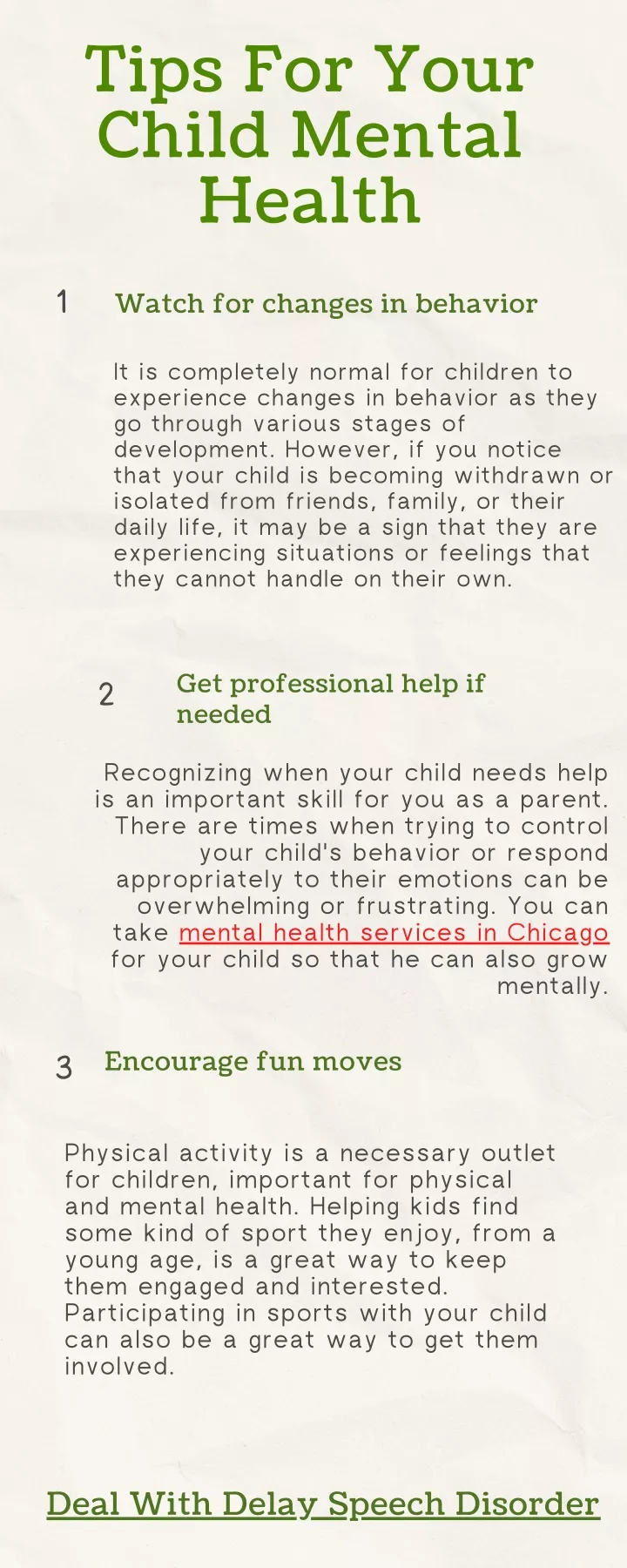 tips for your child mental health