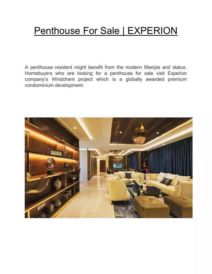 penthouse for sale experion
