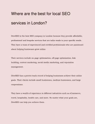 where are the best for local seo