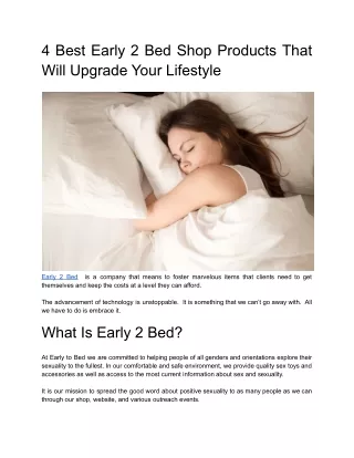 4 Best Products That Will Upgrade Your Lifestyle by Early 2 Bed Shop