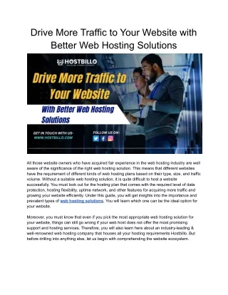 drive more traffic to your website with better