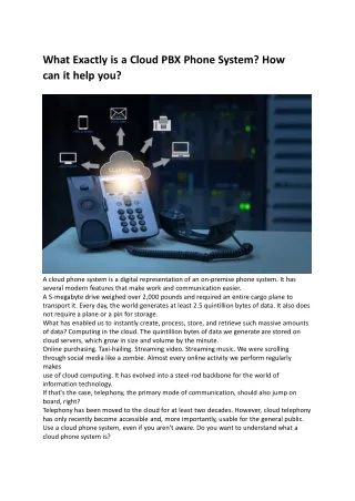 What exactly is a cloud phone system