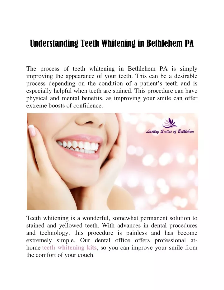 understanding teeth whitening in bethlehem pa