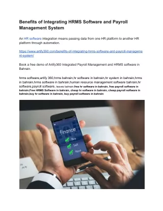 benefits of integrating hrms software and payroll