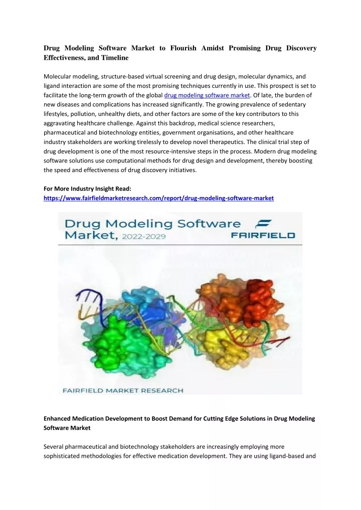 drug modeling software market to flourish amidst