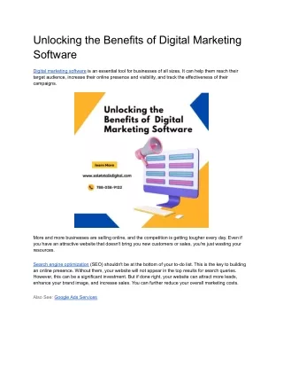 Unlocking the Benefits of Digital Marketing Software