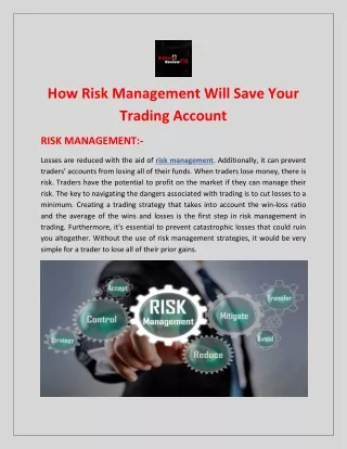 How Risk Management Will Save Your Trading Account